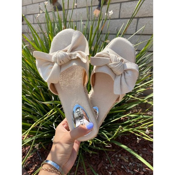 Pretty Little Thing Bow Suede Sandal 7.5 - Picture 6 of 8